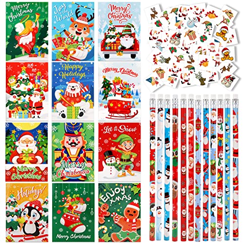 Ampie applicazioni: i Mini quaderni di Natale Piccolo Taccuino Tascabile e Natale Matita in Legno con Gomma sono adatti come regali festa di Natale per bambini, compagni di classe, studenti, Regalini Fine Festa Compleanno Gadget bambini, ricompensa, Comunione Regalo, riempimento di sacchetti per feste di Natale. Riempitrice per calze di Natale.