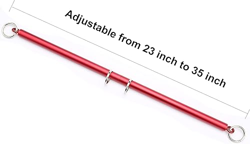 Miniatura 5 de Barra esparcidora roja expandible con 4 correas ajustables de piel roja para entrenamiento de ayuda deportiva, equipo de acondicionamiento físico