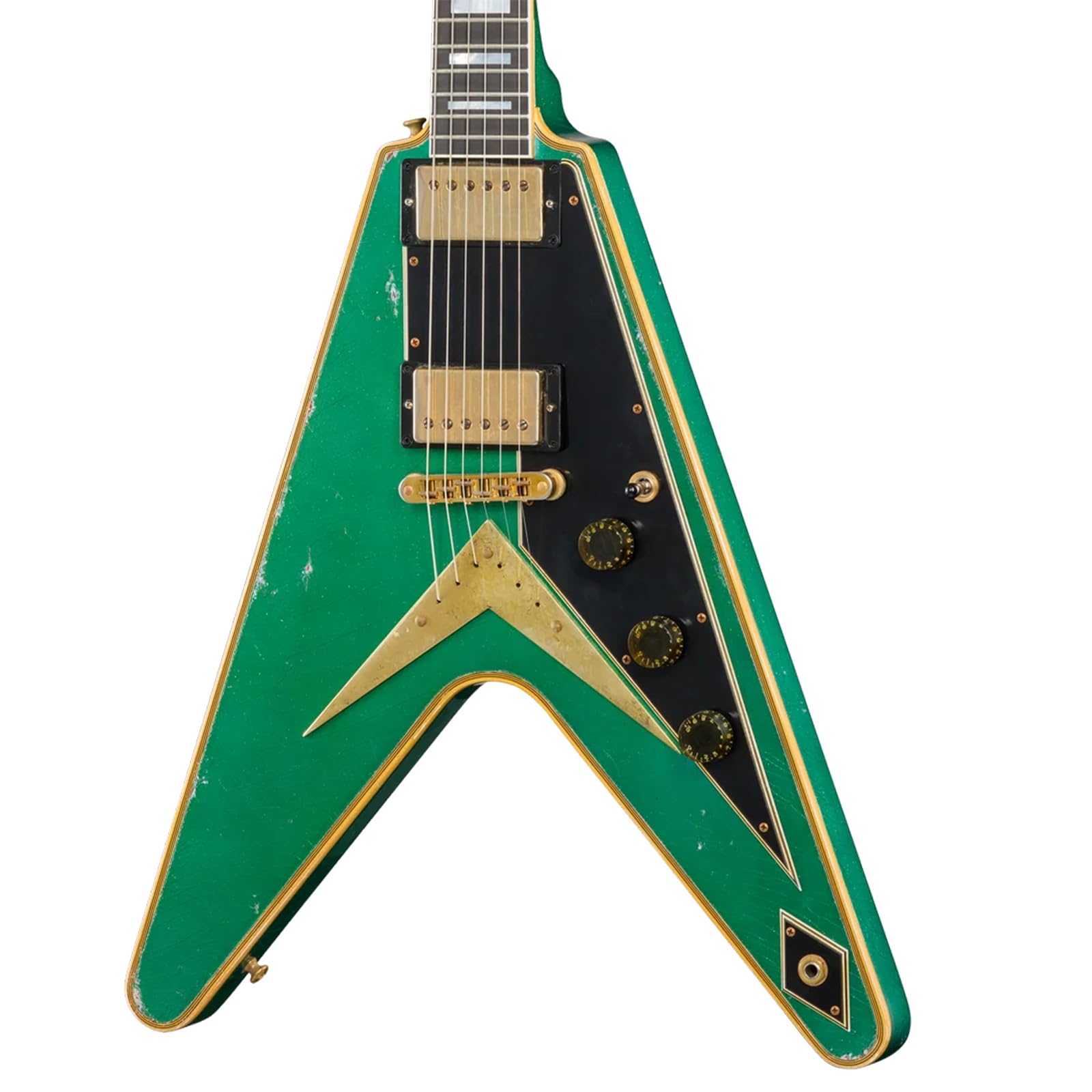 Alnico Lot de 2 micros Humbucker classiques 57+ Chevalet et manche dorés pour guitare de style Les Paul (doré)