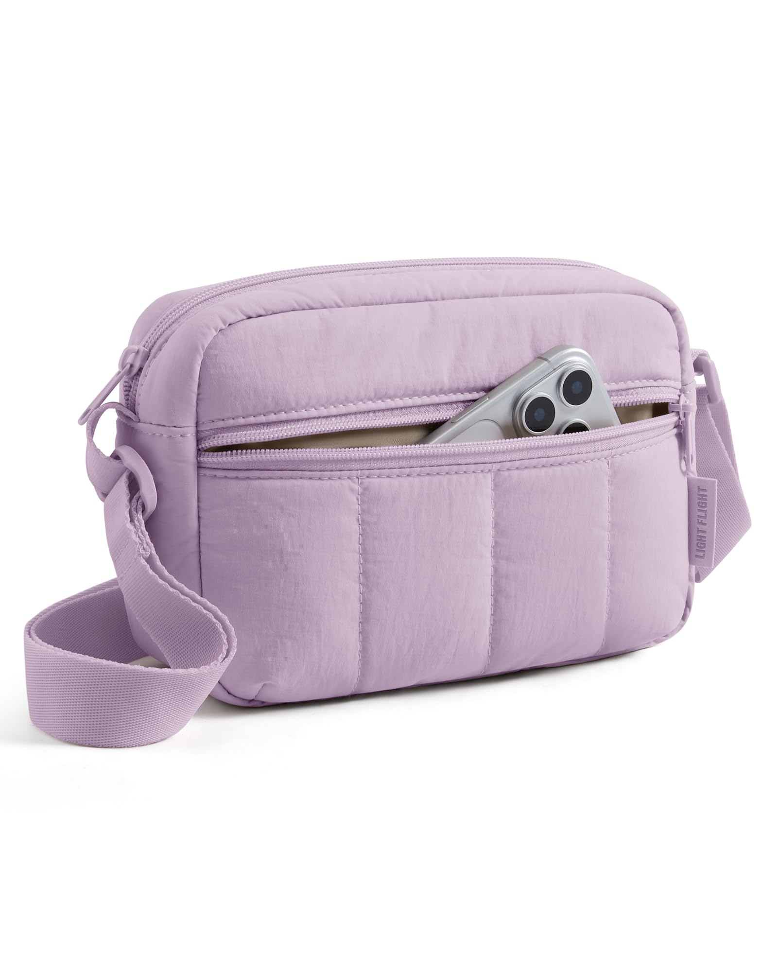 LIGHT FLIGHT Puffer Umhängetasche Damen Crossbody Bag Klein 2.4L | Leicht Klein Handtasche Damen mit Verstellbarem Gurt, Kleine Stepptasche Schultertasche Handytasche für Alltag Reise Spot