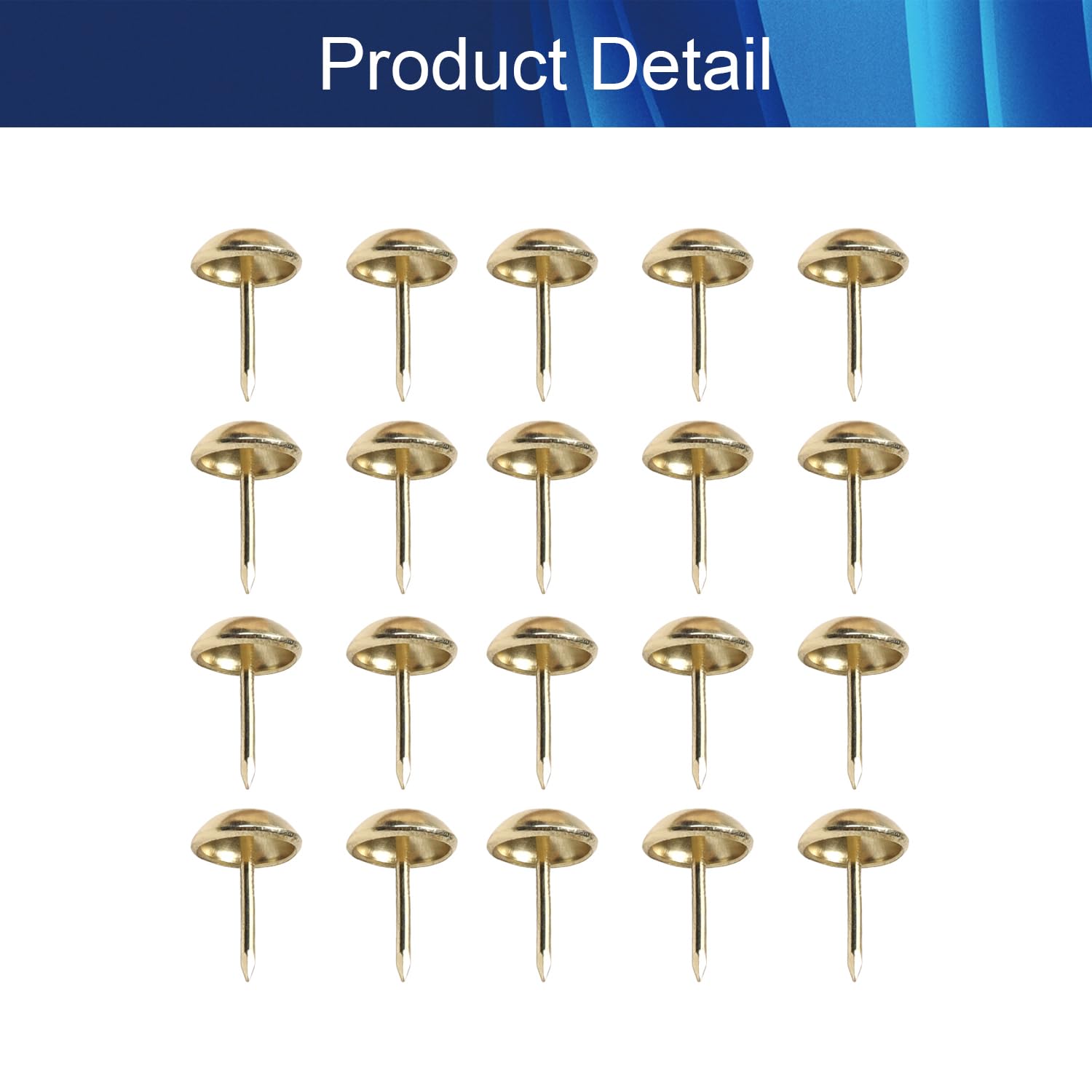 Decotacks 100 Pcs/Box Upholstery Tacks Upholstery Nails ∅7/16" Head X 1/2" Long Shank Antique Brass DX0511AB