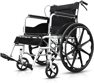 18" Seat Width Lightweight Folding Comfortable Wheelchair with Away Footrest-Hand Brakes,Walker with Wheels, Rolling Walker, Front Wheel Walker, Lightweight Walkers for Seniors and Adults,Black Color