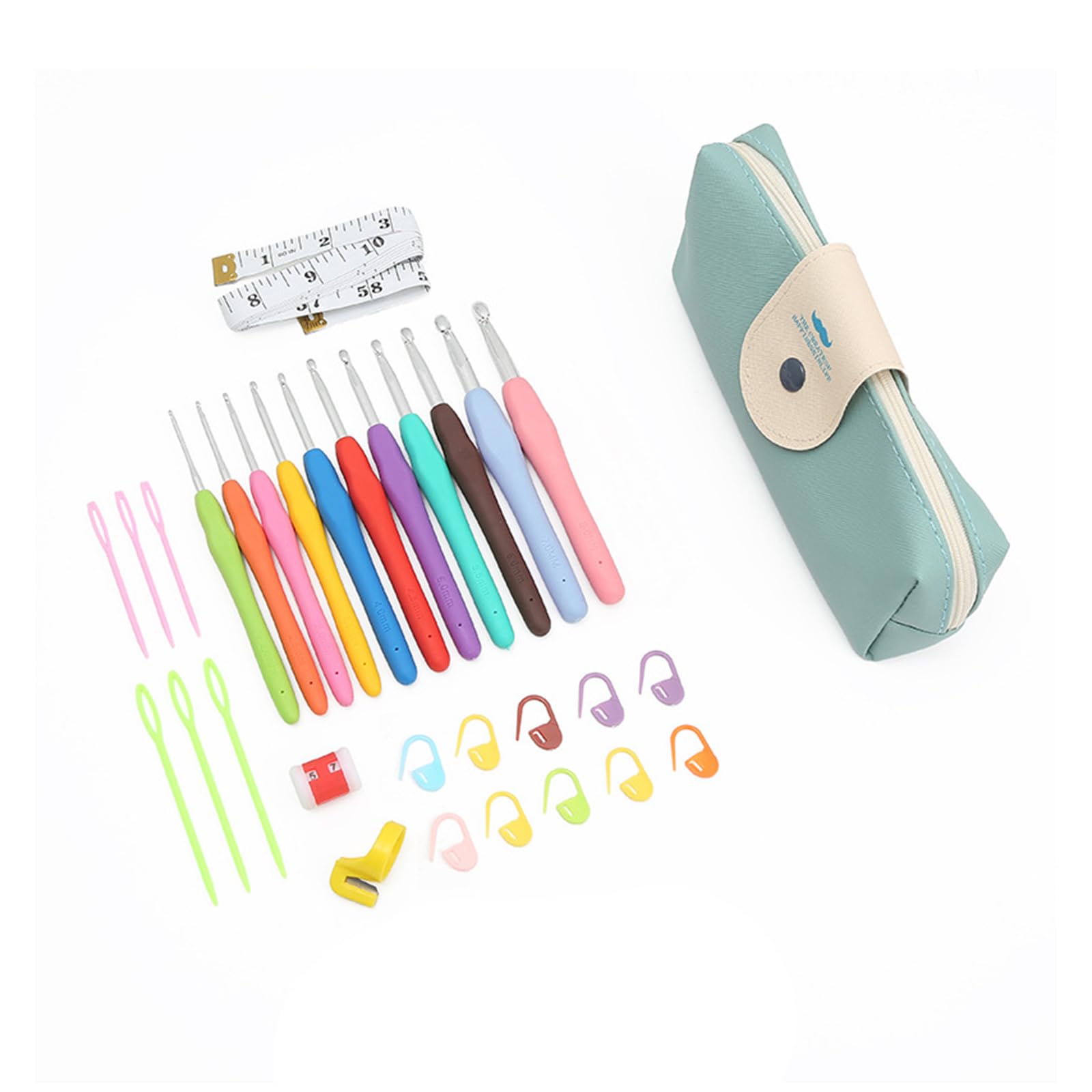carotoe 31Pcs Crochet Hooks Set Ergonomic Soft Grip Crochet Handles, Needle with Storage Case Needle for Crocheting Set with Case Beginner