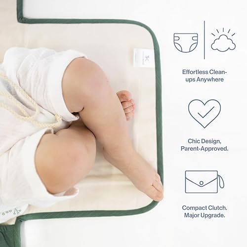 Miniatura 3 de Toddlekind Mini Maven - Cambiador portátil  Algodón orgánico y poliéster resistente al agua  Apto para viajes, tapete de cambio plegable  Rayas
