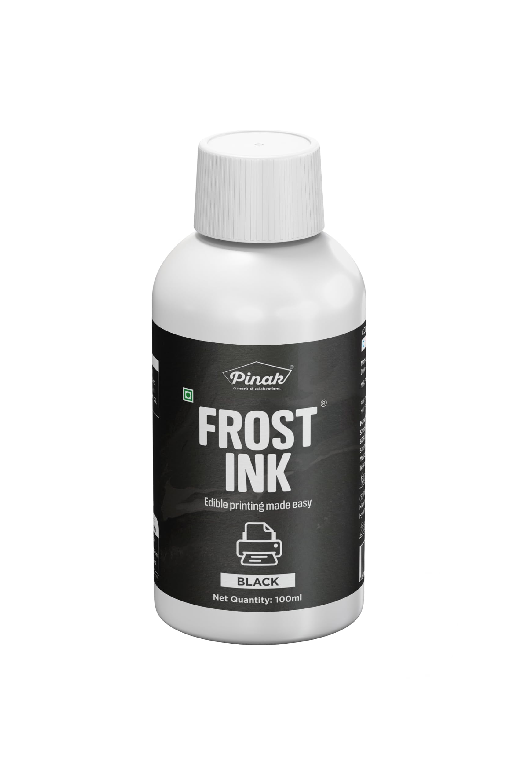 Frost Ink - Black | Premium Edible Solutions | Perfect for Photo Cake Decor | 100ml