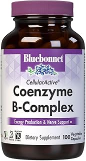 Bluebonnet Nutrition Cellular Active Coenzyme B-Complex, Energy Production & Nerve Support*, Vegan, Kosher Certified, Gluten-Free, Soy-Free, Dairy-Free, 100 Vegetable Capsules, 100 Servings