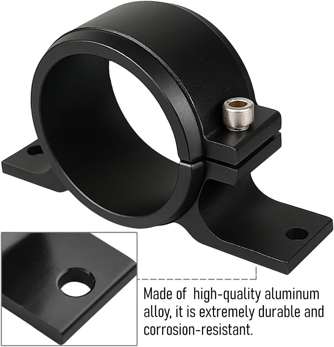 58mm Car Fuel Filter Mounting Bracket, Metal Rubber Vehicle Oil Fuel Pump Clamp Holder, Secure Automotive Gas Pump Bracket Accessories, Universal for Automobile RV Pickup (Black)