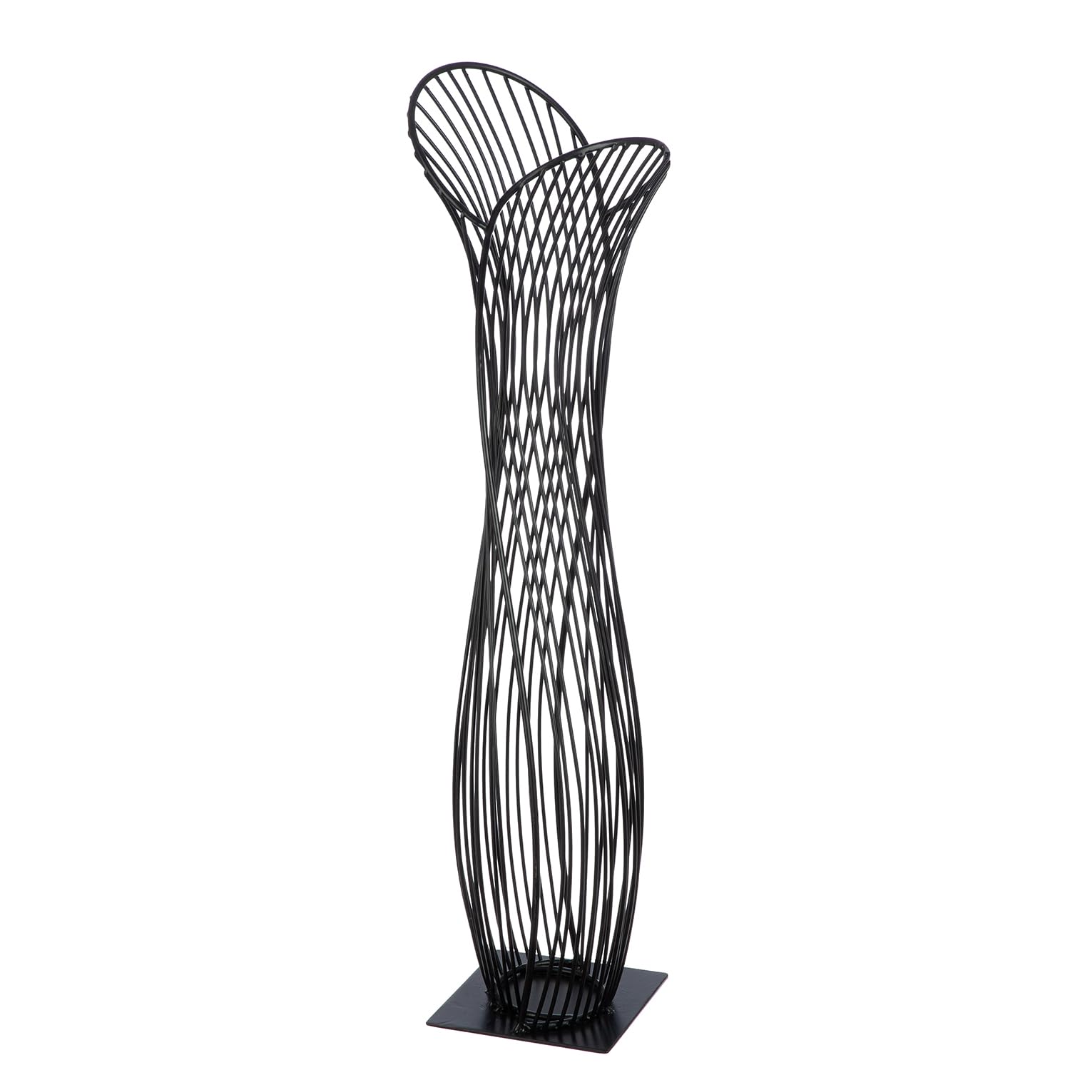 Casablanca - Oggetto decorativo in metallo, colore nero opaco, altezza 63 cm x larghezza 17 cm, decorazione da tavolo