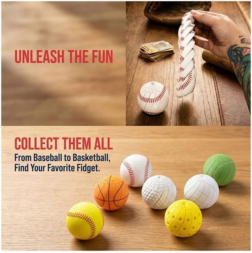 Sport Twist Fidget Ball - Portable Sensory Puzzle Toy for Stress Relief and Daily Use(Golf Ball) image 2