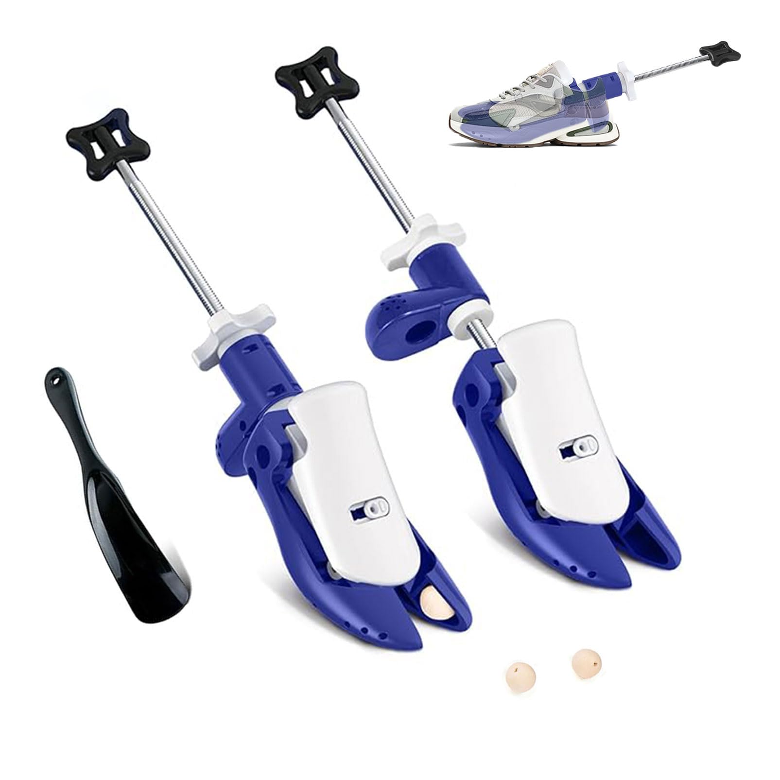 Par de ensanchadores de zapatos para mujeres y hombres, expansor de zapatos ajustable en 4 direcciones de longitud, ancho y altura para pies gruesos y anchos