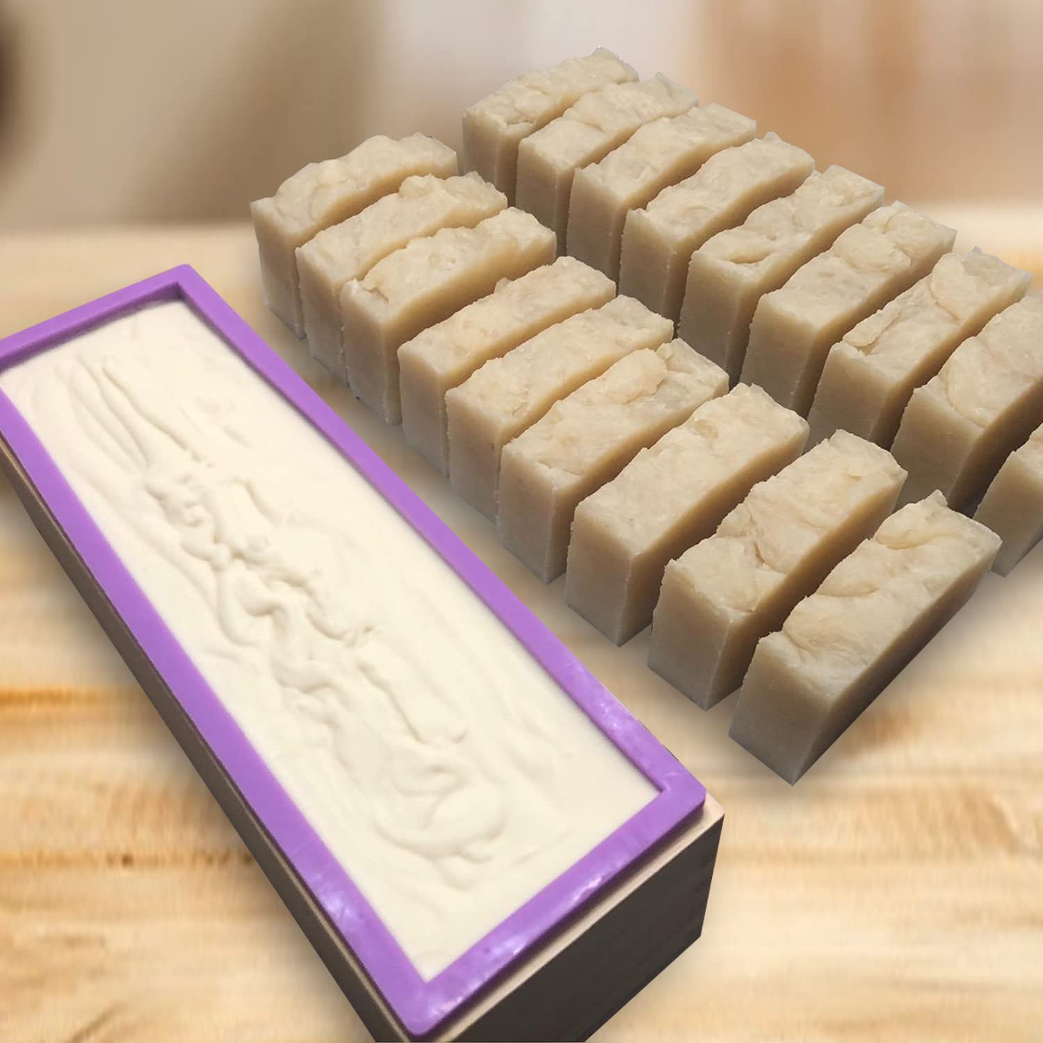 Moldes de jabón de 42 onzas para hacer jabón con cajas de madera, juego de 3, moldes de barra de jabón que se pueden utilizar para productos de jabón caseros, fabricación de jabón, tamaño ideal y gran