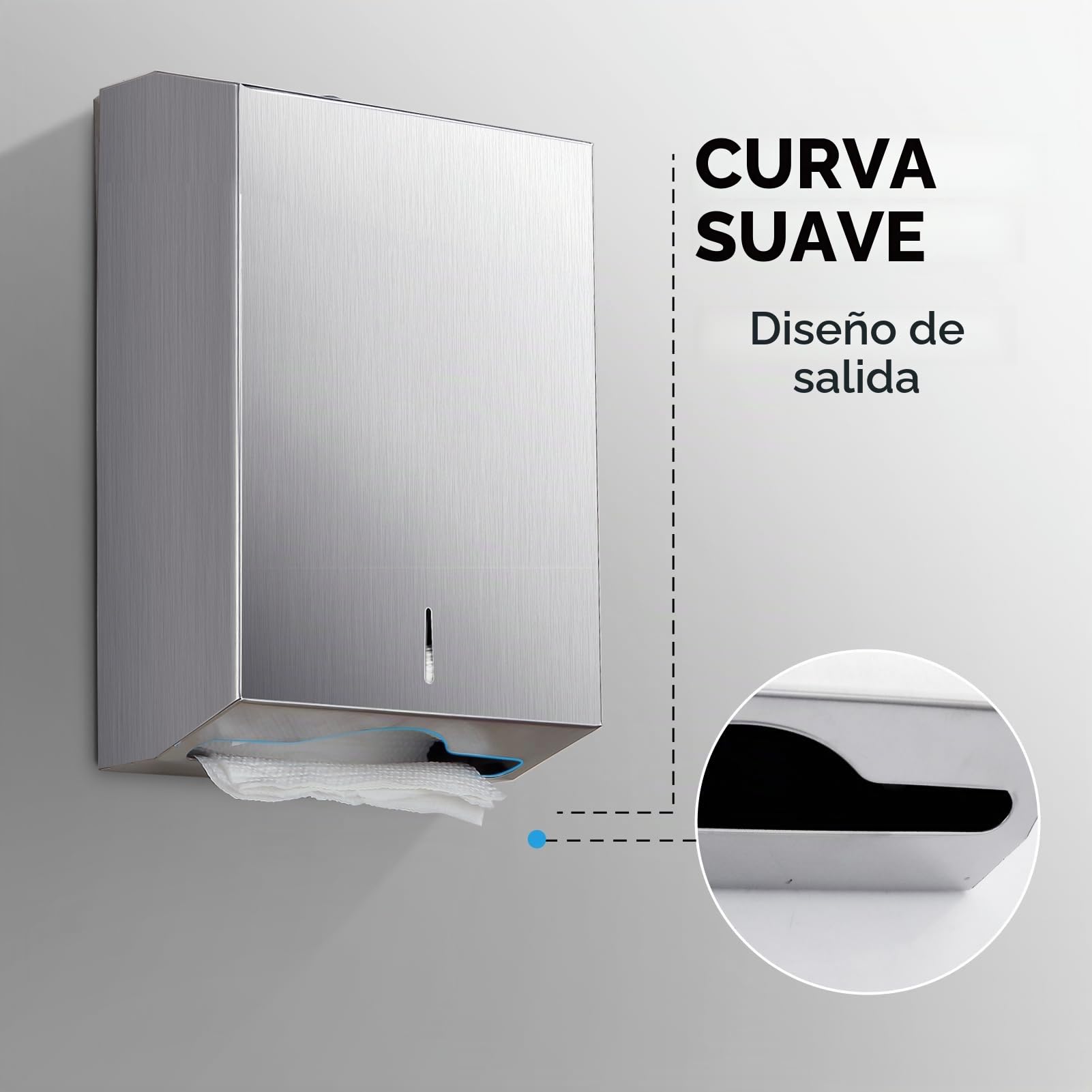 modunful Dispensador de Toallas de Papel para Montaje en Pared, de Toallas de Papel de Triple Pliegue,Soporte de pañuelos de Acero Inoxidable de Gran Capacidad,Adecuado para baños y Lugares