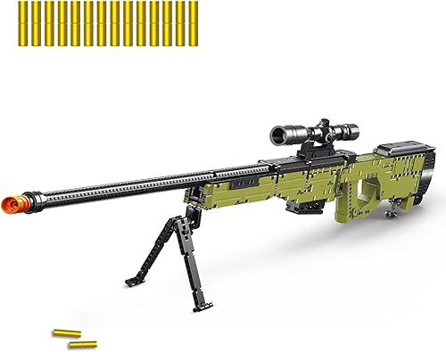 Miniatura 1 de 11 AWM Building Bricks Gun Collection Toy  1628 PCS Modelo Pistola Bloque de Construcción Juego de Francotirador Disparable  Arma de Simulación