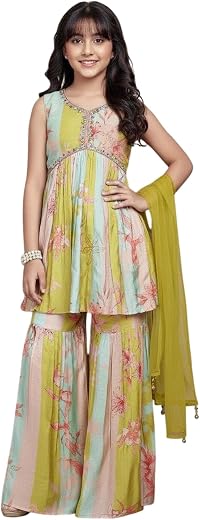 Wommaniya Impex new Elegant Girls' Floral Sharara Set