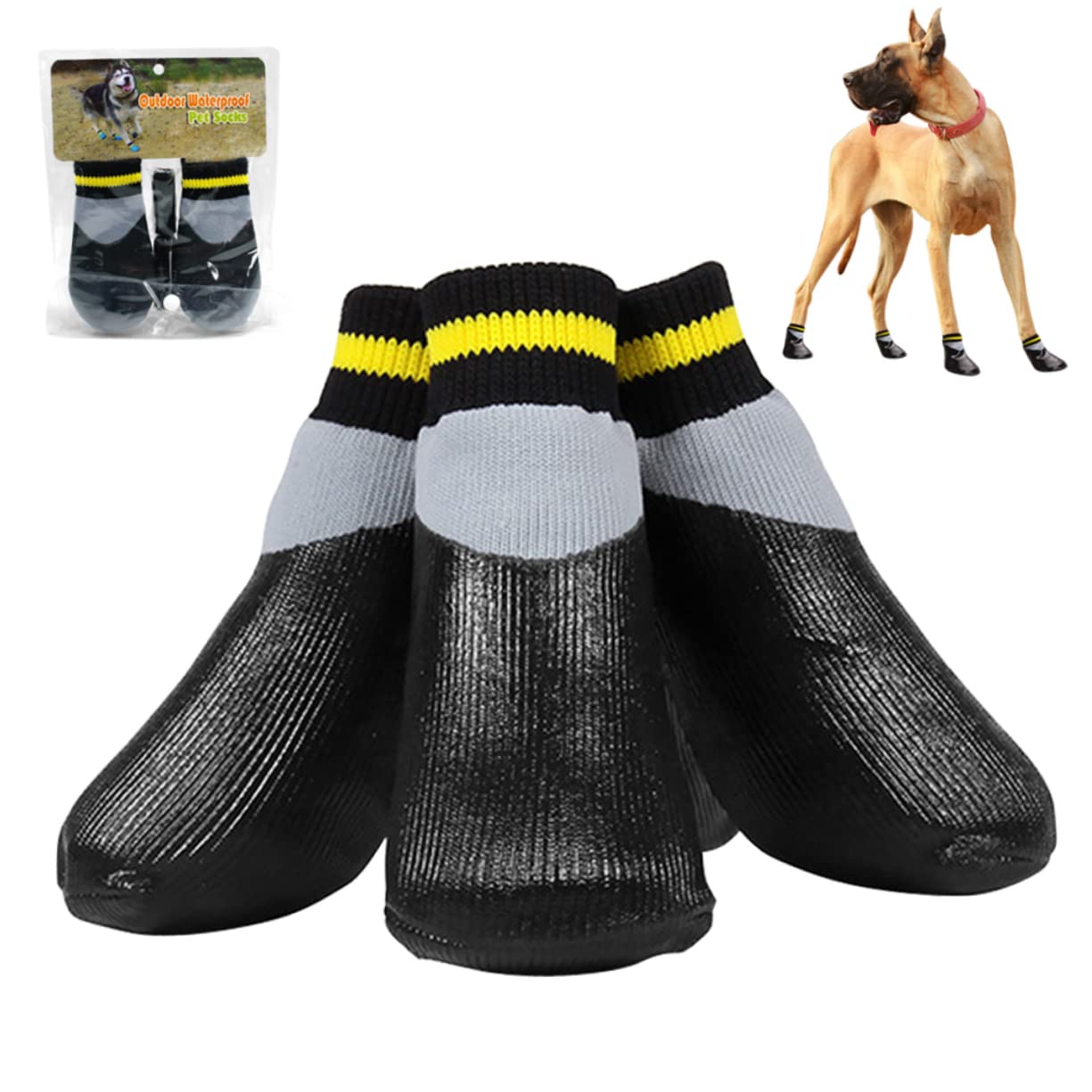 FOMIYES 3 Sets Schuhe Für Hundewelpen Booties Und Socken – Schuhe Für Im Freien Größe 5 Schwarz