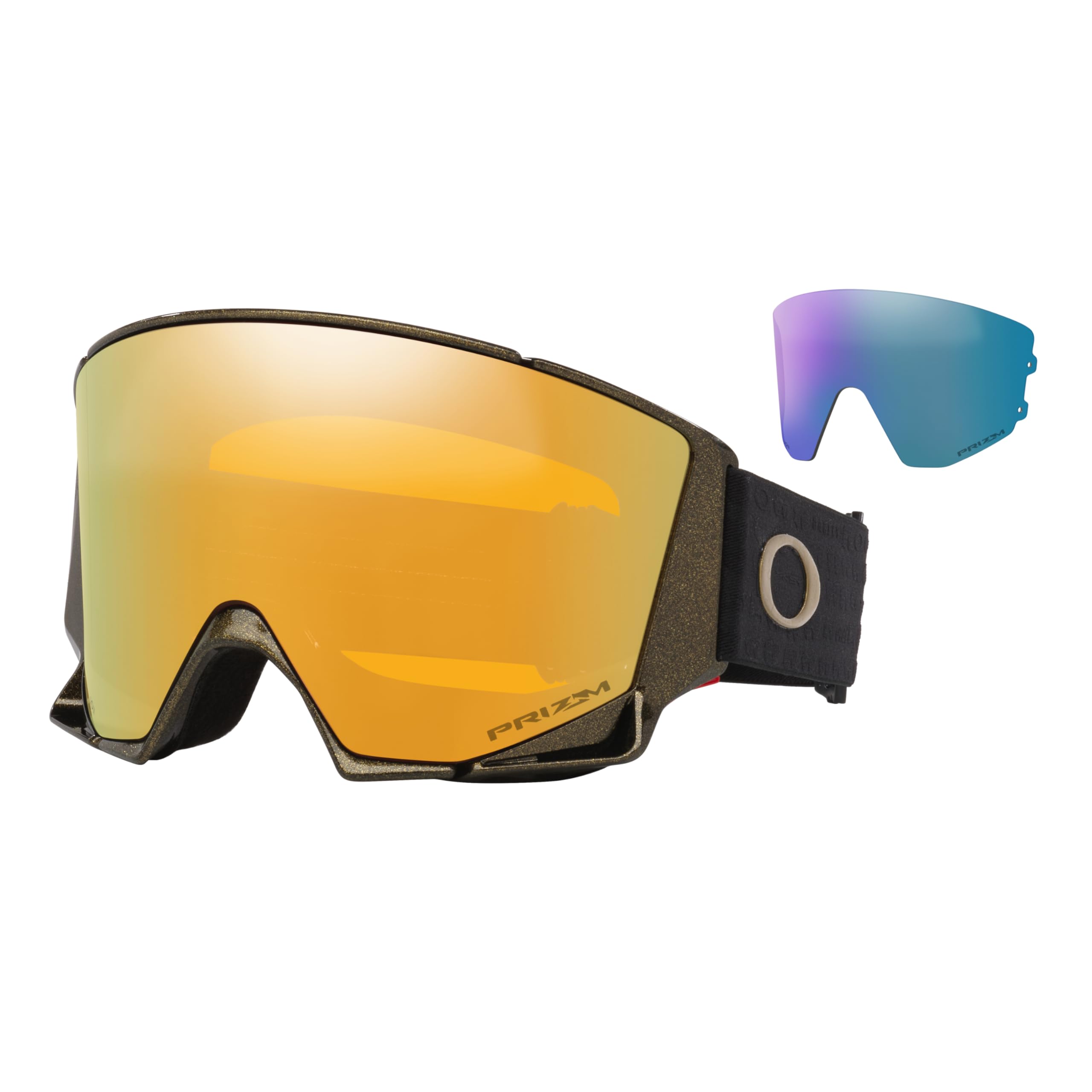 Oakley Flow Scape L OO7145 Aleksander Kilde/Prizm Sapphire Ski Goggles for Men for Women + Spare Prizm Iced Lens + Bundle with Accessory Eyewear Kit