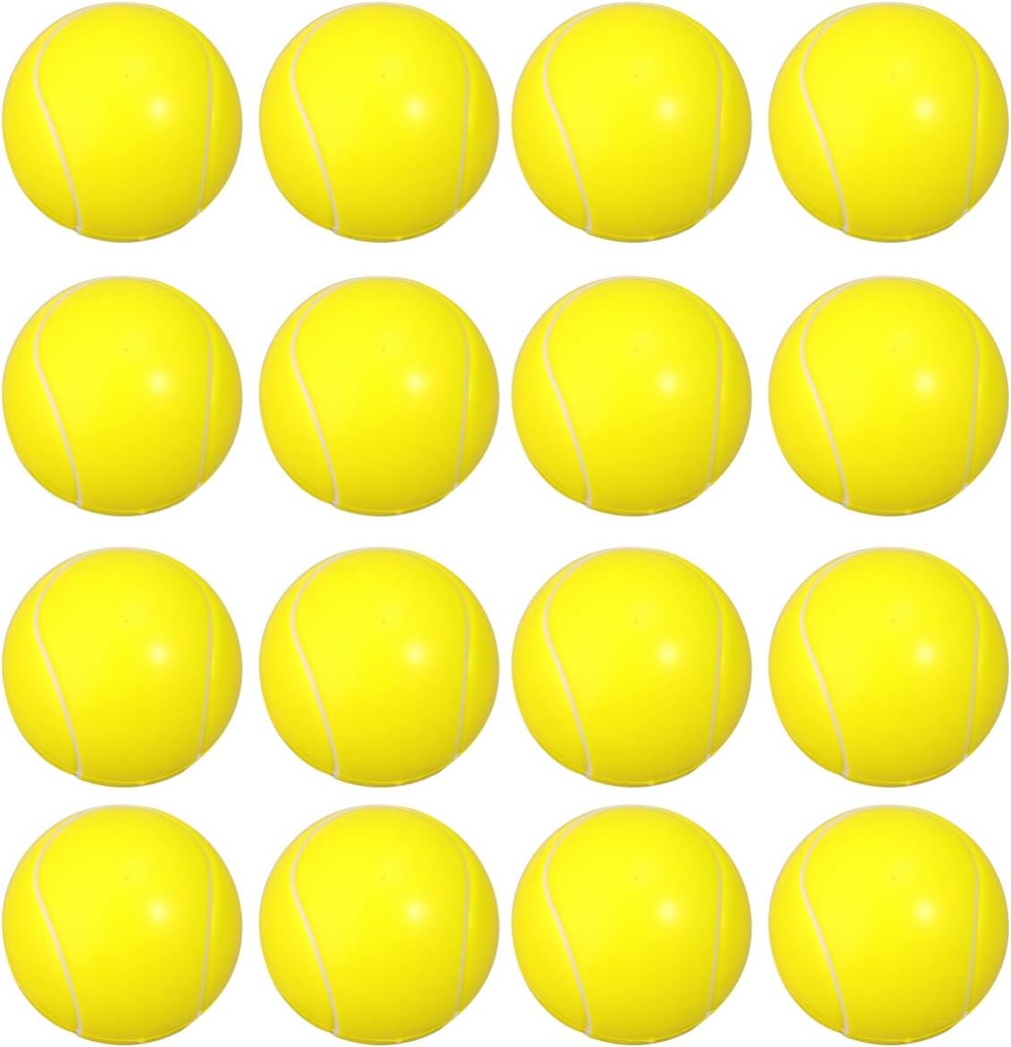 Toyvian 16 Pcs Mini Foam Sports Balls for Kids, Mini Tennis Stress Ball Bulk Toy for Outdoor and Indoor Party Favor Small Relaxable Balls