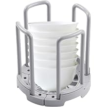 Telescopic Bowl Holder - Kitchen Plate Counter Drying Rack | Extendable Desktop Cup Shelf | Dish Tableware Drainer for Cabinet | Storage Tool for Dining Room Pantry