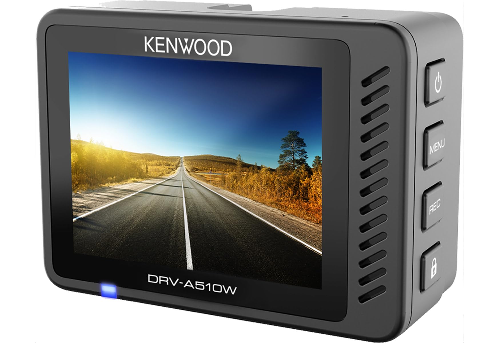 KENWOOD DRV-A510W, Videocamera da cruscotto con display LCD da 2,0", registrazione ad alta definizione 2K e collegamento wireless
