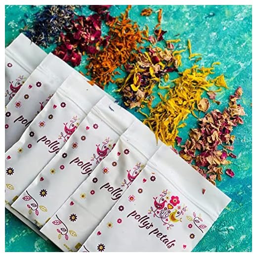 Kit de decoración de pastel de pétalos de flores secas comestibles - 6 bolsas de 120 ml - Aciano azul, caléndula amarilla y naranja, rosa rosa y roja - Visite la tienda para ver la gama completa (231)