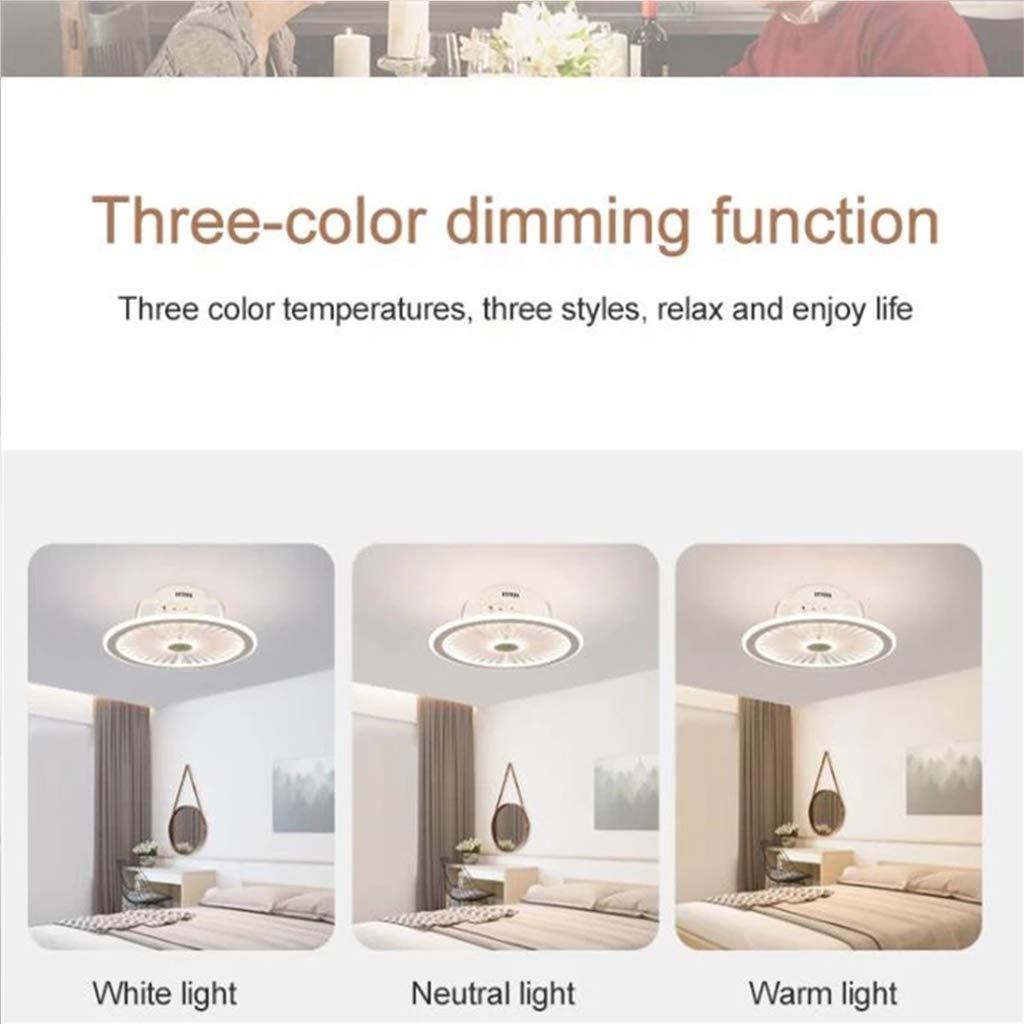 Deckenventilatoren Mit Beleuchtung Dimmbar, Dimmbarer Windgeschwindigkeit, Moderne LED 40W Deckenleuchte Leise Ventilator Pendelleuchte Für Schlafzimmer Wohnzimmer Büro Lampe Weiß