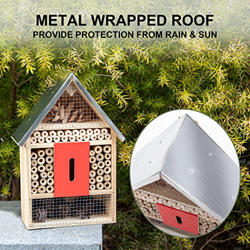 Cartman 4 Floor Hanging Insect House For Gardens, Natural Wooden Insect Hotel For Bee, Butterfly, Ladybirds, Beneficial Insect Habitat, Bug Hotel Garden #TOP1