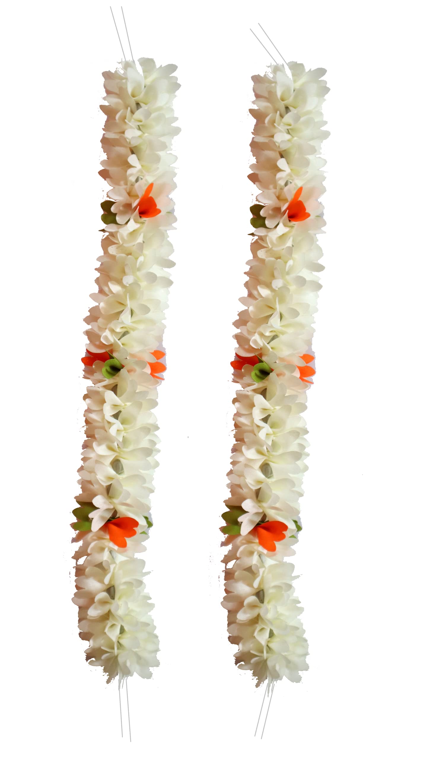 Loveinfinity 2PC White Color Jasmine Flower Fabric Gajra 14 inch for Gorgeous and Stunning Hairstyles