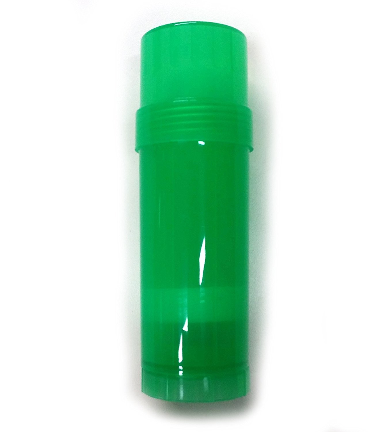 (5) Empty Clear Plastic Deodorant Containers (Green) - 2.2 Oz Cylinders