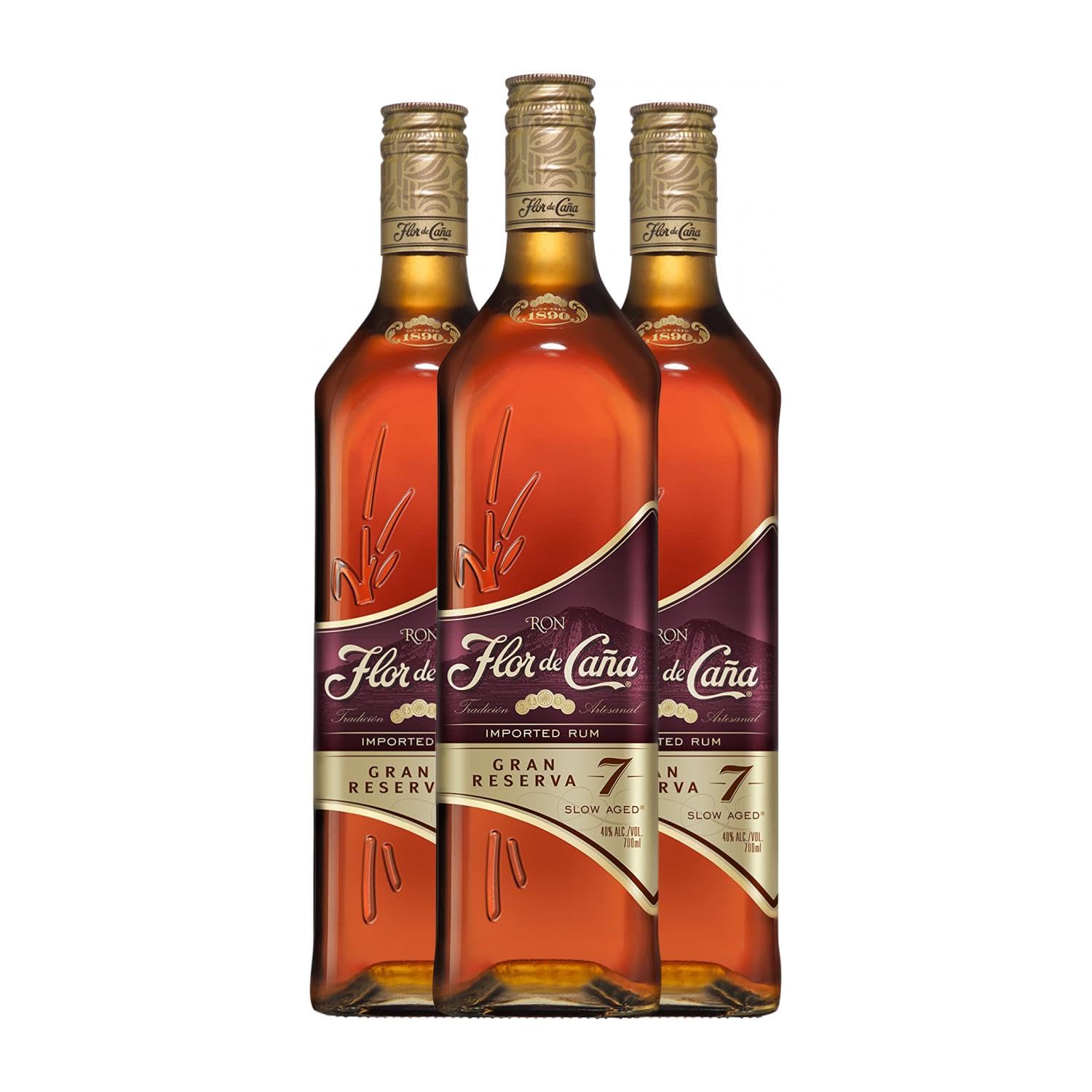 Ron Flor de Caña 7 Años Botella Misil 1 L (Caja de 3 Botella Misil de 1 L)
