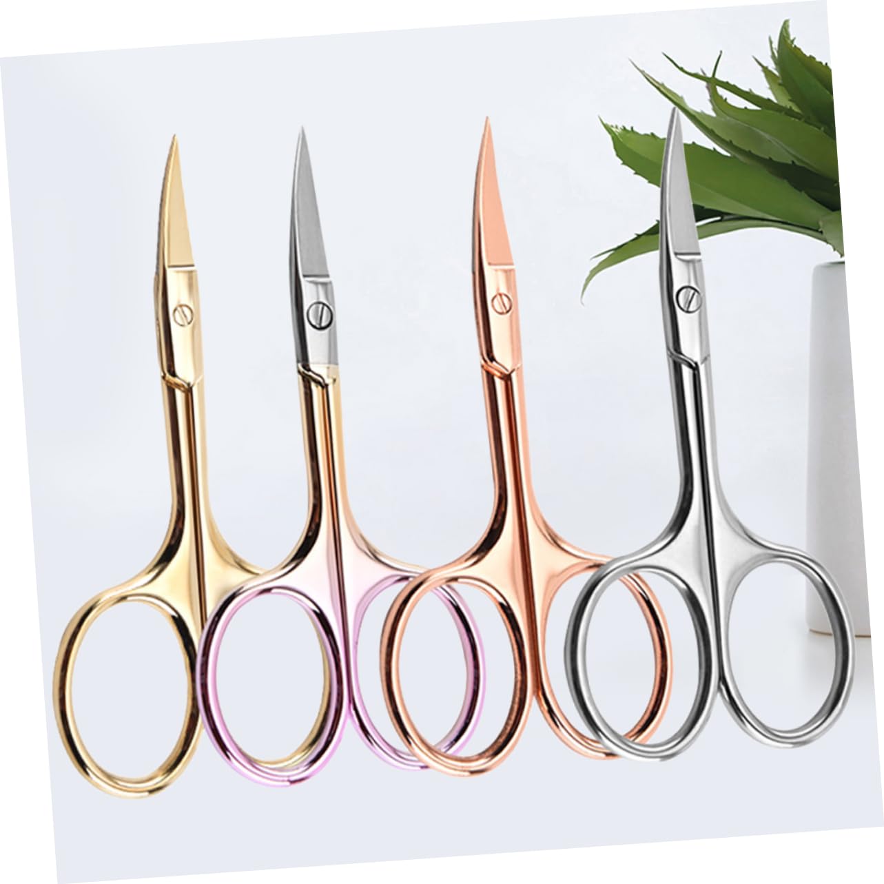 FOMIYES 12 Piezas Tijeras De Cejas Tijera Para Recortar Bigote Tijeras Curvas Para El Vello Facial Tijeras De Bigote Tijeras Para El Pelo De La Nariz Hombre Punta Recta Codo