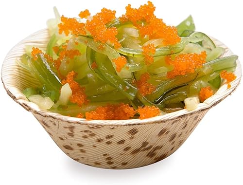 Restaurantware Vajilla desechable de bambú de 3 pulgadas, 100 cuencos desechables, platos redondos de bambú natural de primera calidad, resistentes