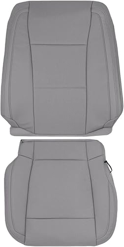 Miniatura 1 de U.S.AutoSeatCover 2017 for Ford F150 Lariat Passenger Top &amp; Bottom Perf Leather Seat Covers Gray
