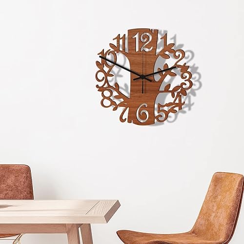 Miniatura 3 de DOOFIARY Reloj de pared de 12 pulgadas, reloj de madera silencioso de cuarzo, funciona con pilas, fácil de leer, decorativo para el hogar, oficina,