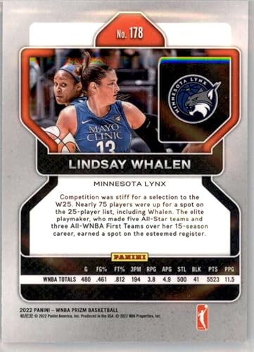 Miniatura 2 de 2022 Panini Prizm WNBA #178 Lindsay Whalen W25 Minnesota Lynx Basketball Trading Card