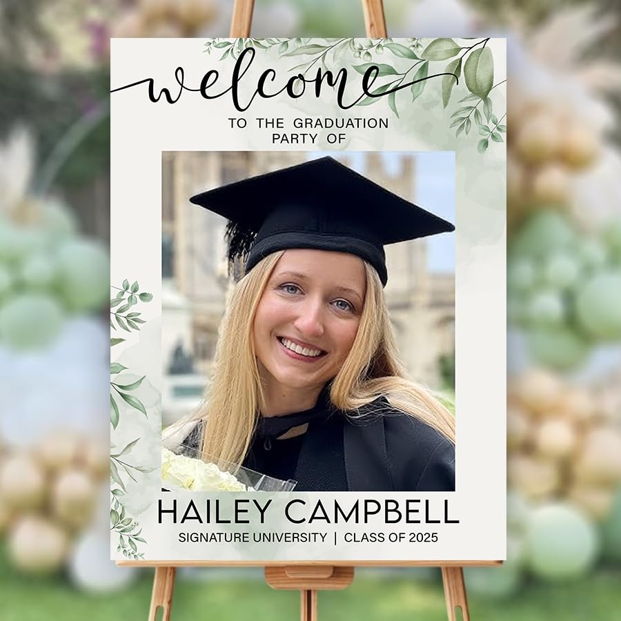 Personalized Graduation Party Welcome Sign, Graduation with photo Welcome Sign, Custom Photo Poster, Grad Party Decorations, Senior 2025 2026, Gifts