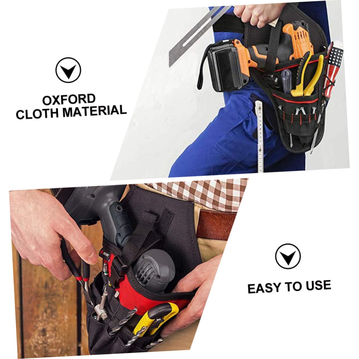3 Pièces Boîte à Outils Jardinage Outils Professionnel Pochette De Travail à La Taille Trousse à Outils pour La Maison Outil Multi-Fonction à Main Rouge Stockage Tissu Oxford