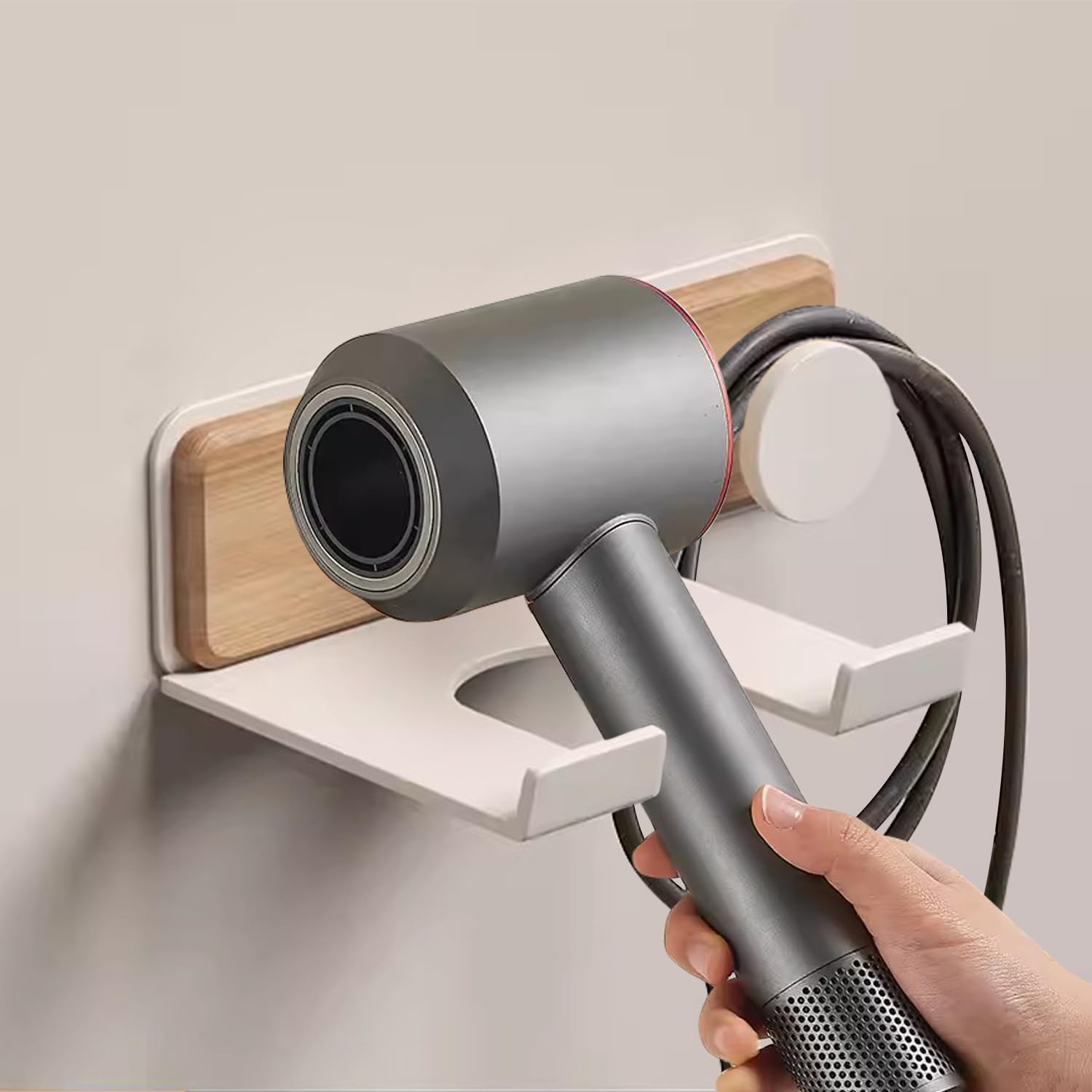 HOMSFOU Lot De 2 Supports Muraux En Métal Pour Sèche-cheveux, étagères