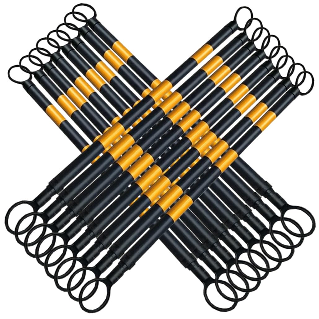SGKOMN Adjustable Traffic Cone Barrier - 16 Pcs Reflective Retractable Security Divider, 47-78 Inch Temporary Warning Cone with Yellow & Black Sheeting for Outdoor Safety &, Yellow and Black-16pcs