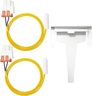 DA32-10104N Temperature Sensor Compatible with Samsung Refrigerators, Clip Drain Evaporator DA61-06796A Also Compatible with Samsung Refrigerators, Temperature Sensor Kit, 2-Pack