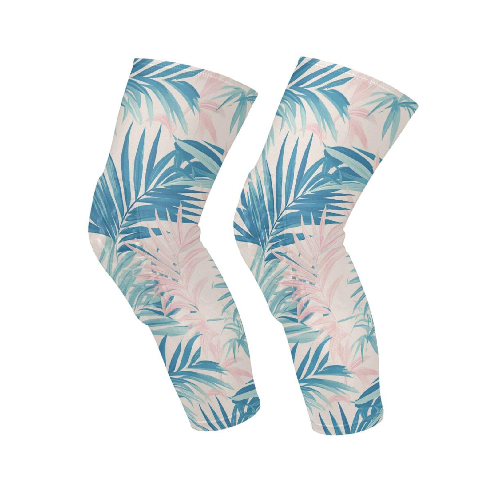 JUNZAN Turquoise Tropical Basketball Knee Pads for Youth Kids Wrestling Knee Pads with Sleeves Sport Kneepads for Volleyball Football