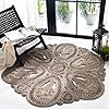 SAFAVIEH Natural Fiber Collection Area Rug 4 Round Grey Handmade Farmhouse Rustic Country Jute Ideal for High Traffic Areas in Living Room Bedroom NF360C