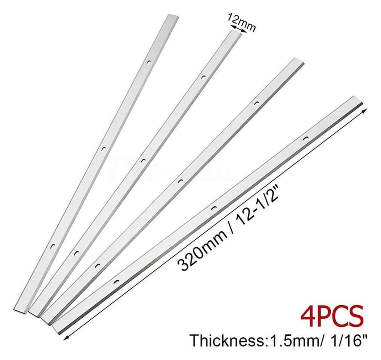 Cuchillas for cepilladora, 4 piezas, 320 mm, cuchilla for cepilladora de madera HSS, cuchilla reversible for cepilladora eléctrica TP305 TP400LS 22-565 22-560