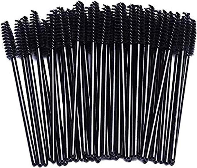 Eyelash Mascara Applicator Disposable Brush (100 Pieces, Black)