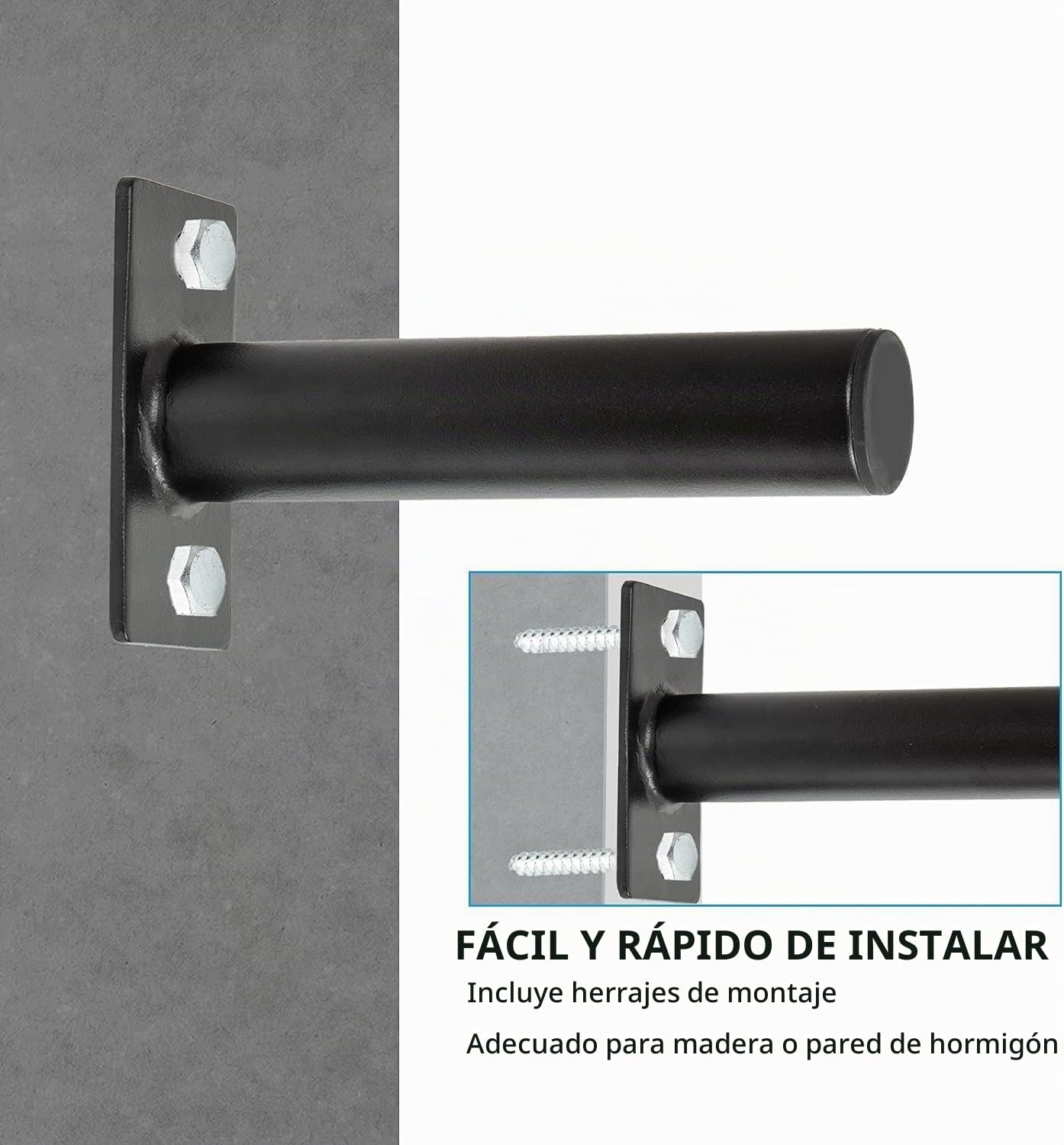 2 Piezas Soporte para Placa de Peso, Soporte Barra Pesas Montado en la Pared, Soporte Discos Pesas para Discos de Peso Olímpicos de 2 Pulgadas