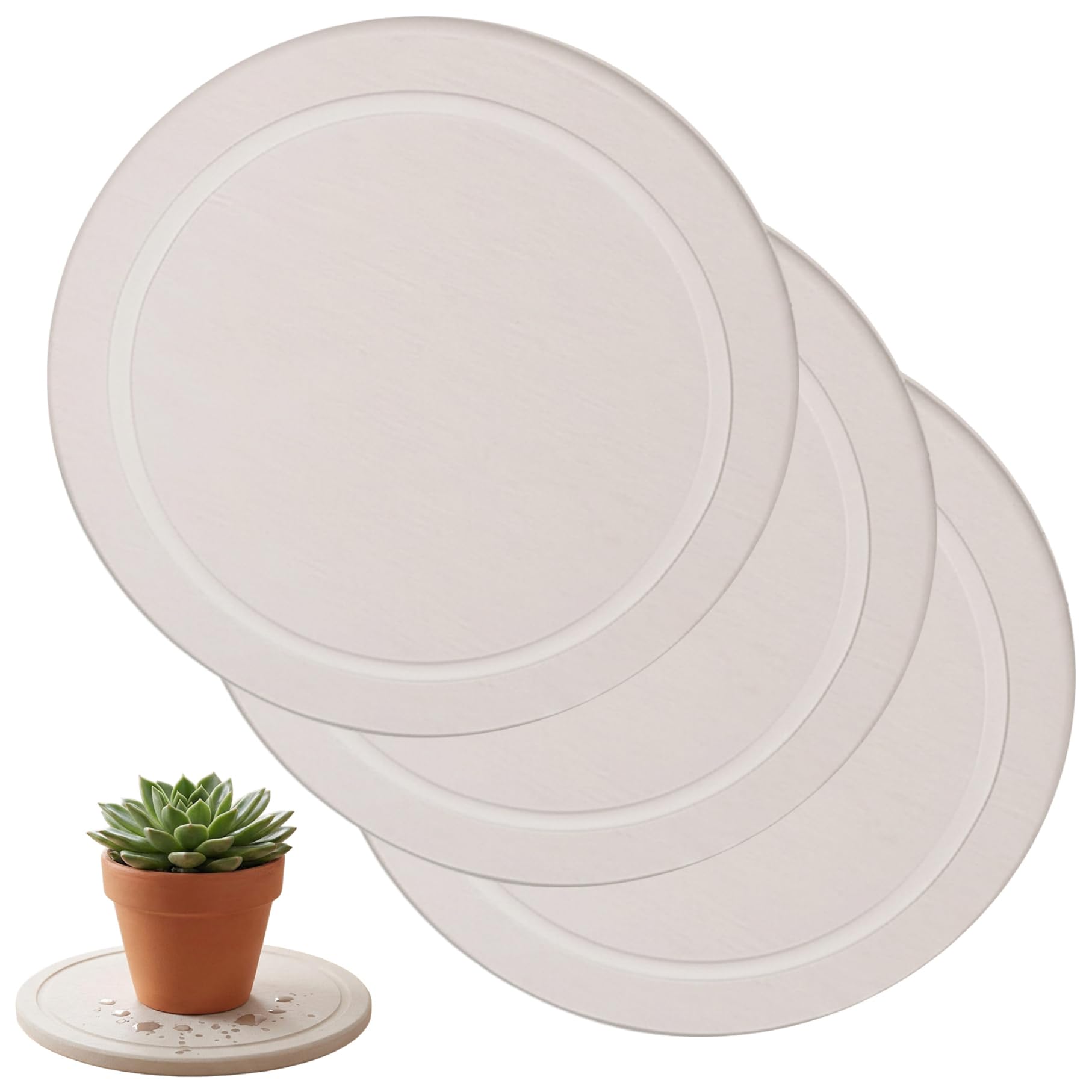 Soucoupe pour plantes en terre de diatomées 6 pouces : paquet de 3