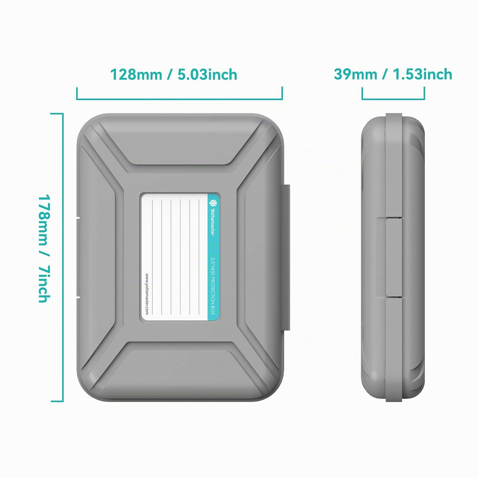 Funda para Disco Duro Externo 3.5“, Yottamaster Funda Protectora Estuche de Disco dur -Gris [5 Piezas]