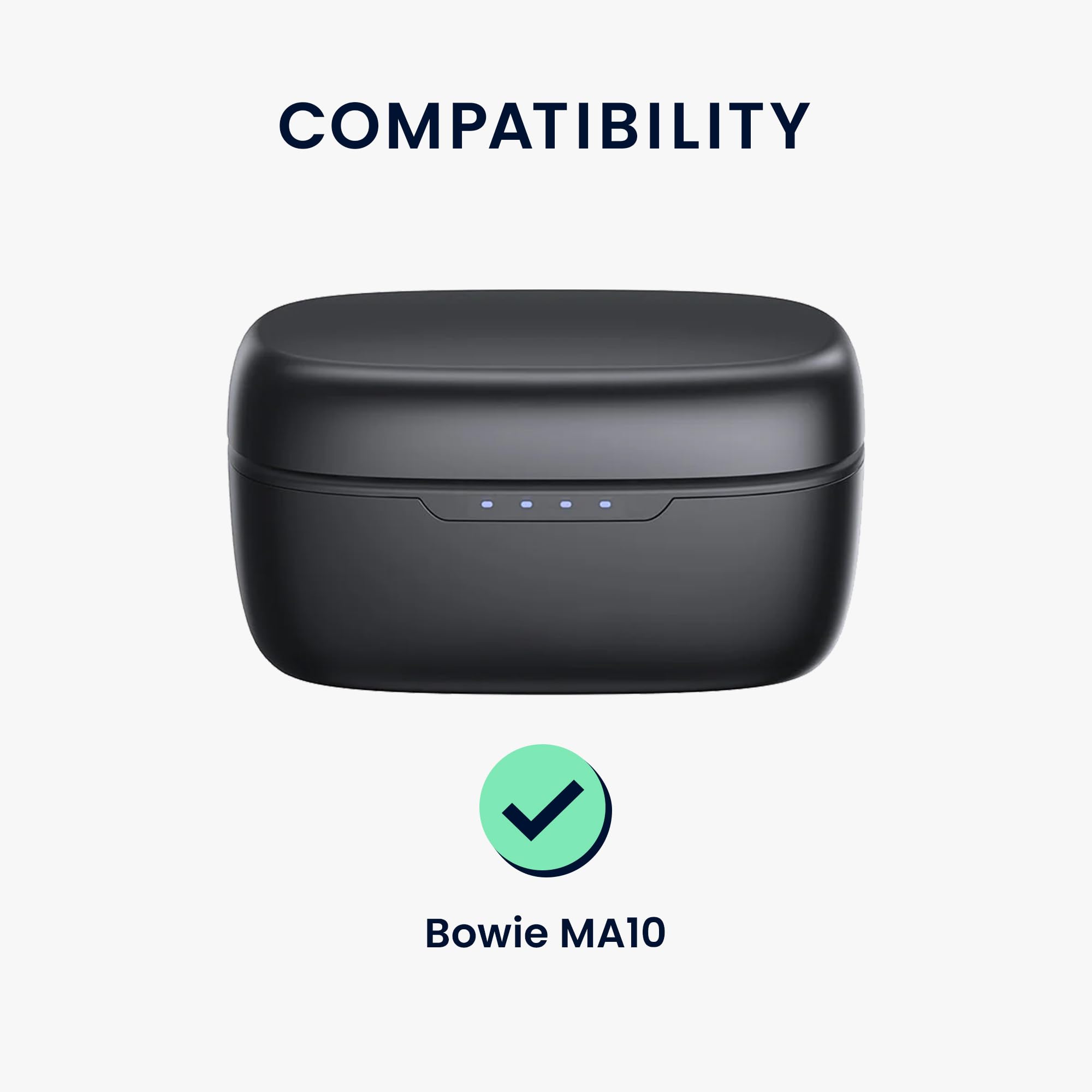 kwmobile Case Compatible with Bowie MA10 Case - Silicone Cover Holder for Earbuds - Black - Image 2