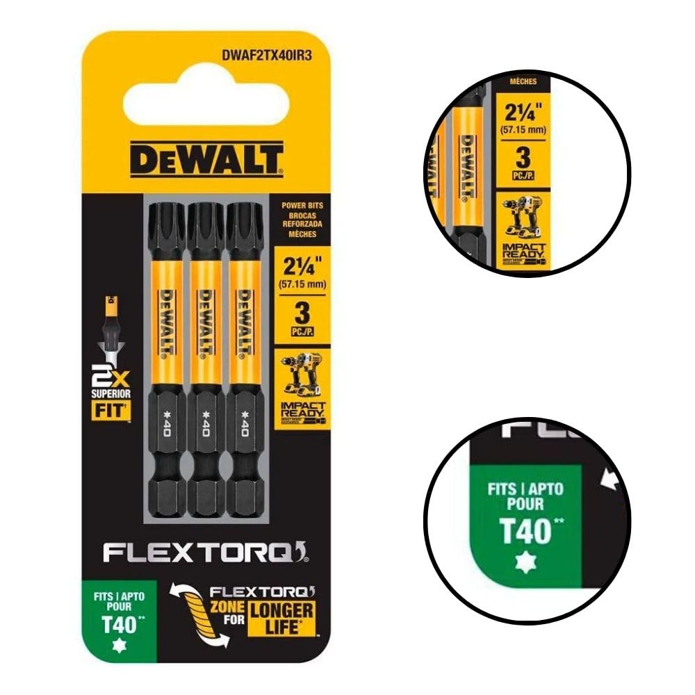 DeWalt Impact Torx T40 Screwdriver Set -2 DeWalt Impact Torx T40 Screwdriver Set -2