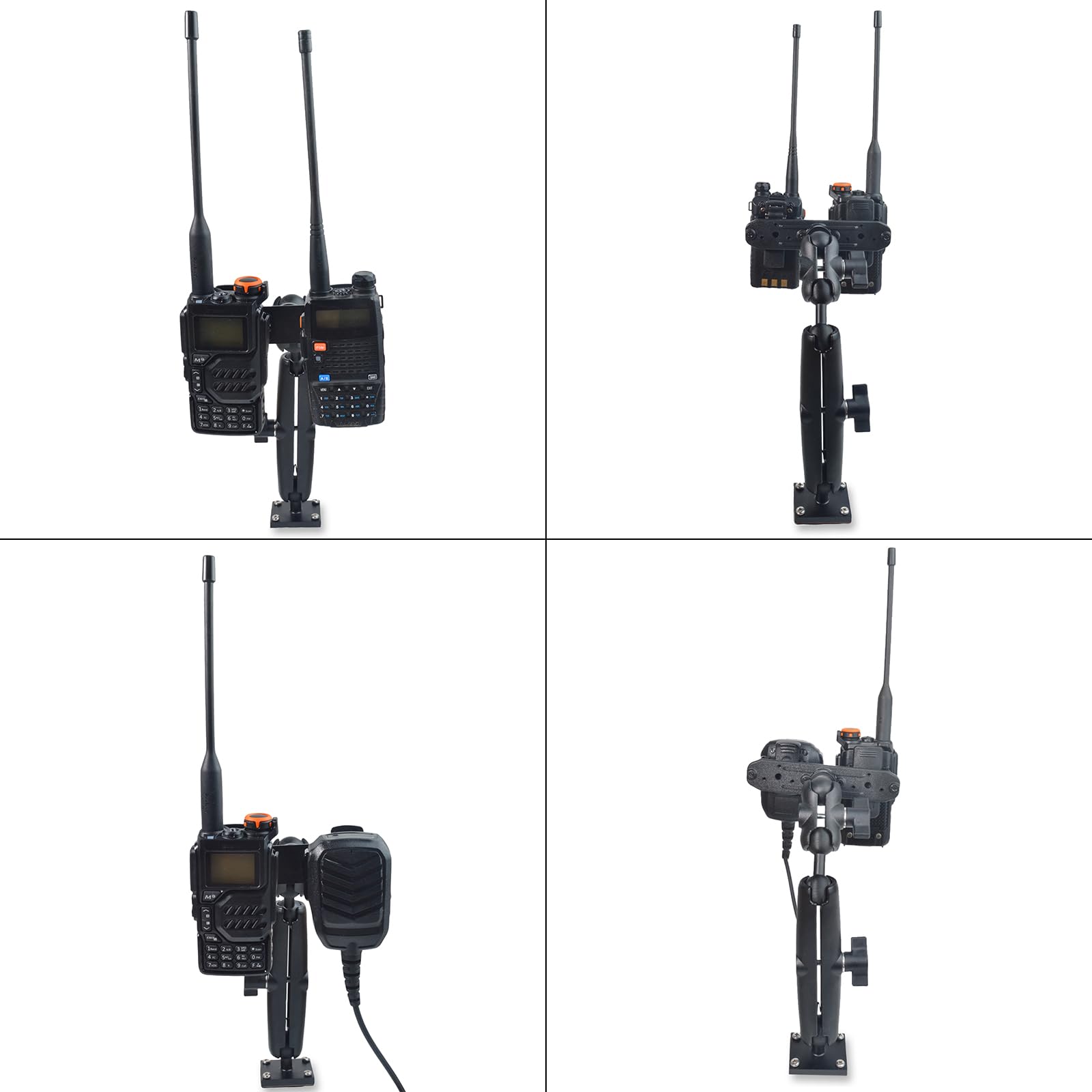 Support Multifonctionnel pour Talkie Walkie/Micro Radio, Porte Radio Voiture/Camion, Compatible Motorola Kenwood Baofeng