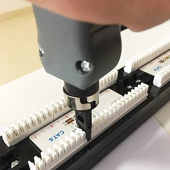 24 Port 1U Rack Cat6 Patch Panel, Pro Rj45 110 Network Cable